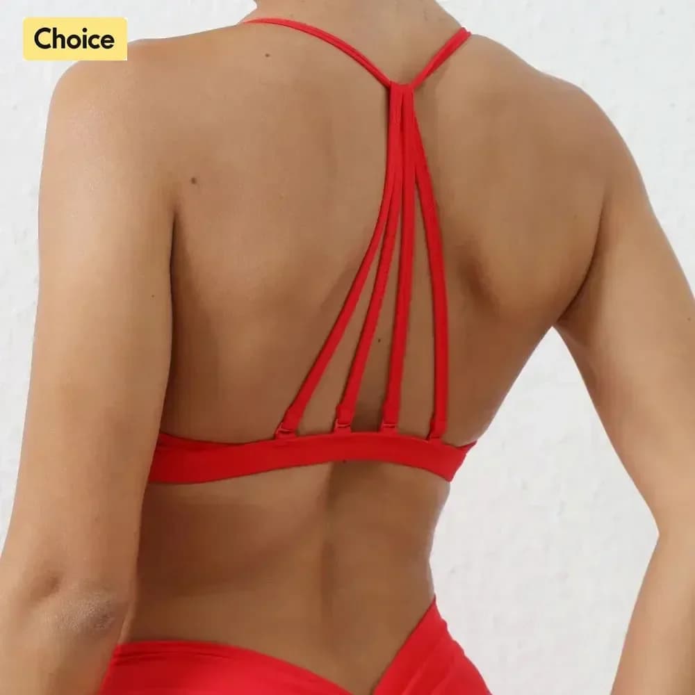Yoga Top with Slim Strap High Support - Women's Sports Bra for Athletic Training, Gym Training, High Impact Yoga Clothing
