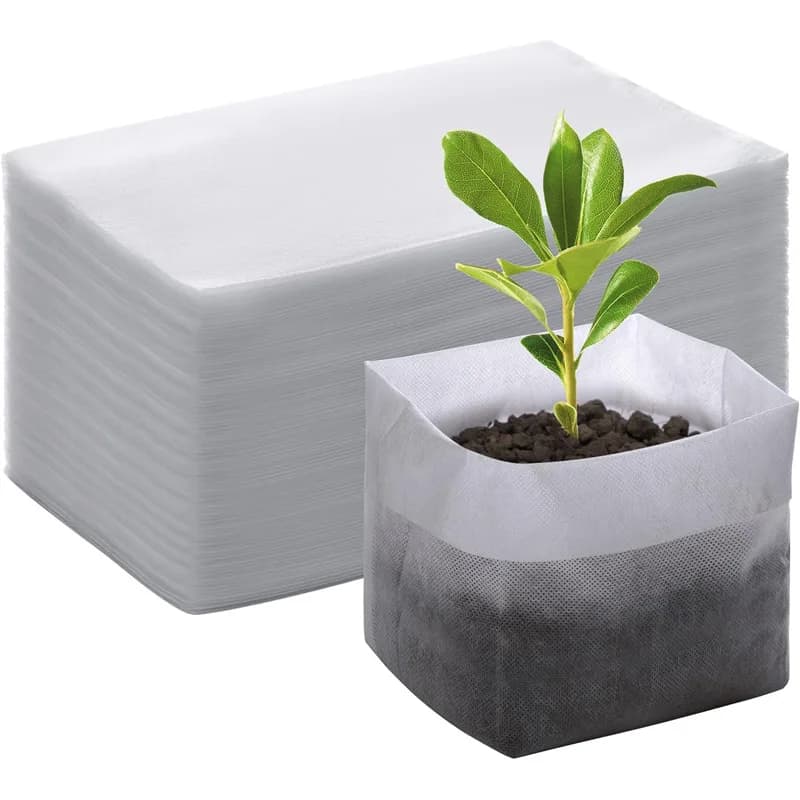 100 sacchetti biodegradabili per vivaio, sacchetti per la crescita delle piante, vasi per fiori in tessuto non tessuto per semi, accessori e attrezzi per il giardino domestico