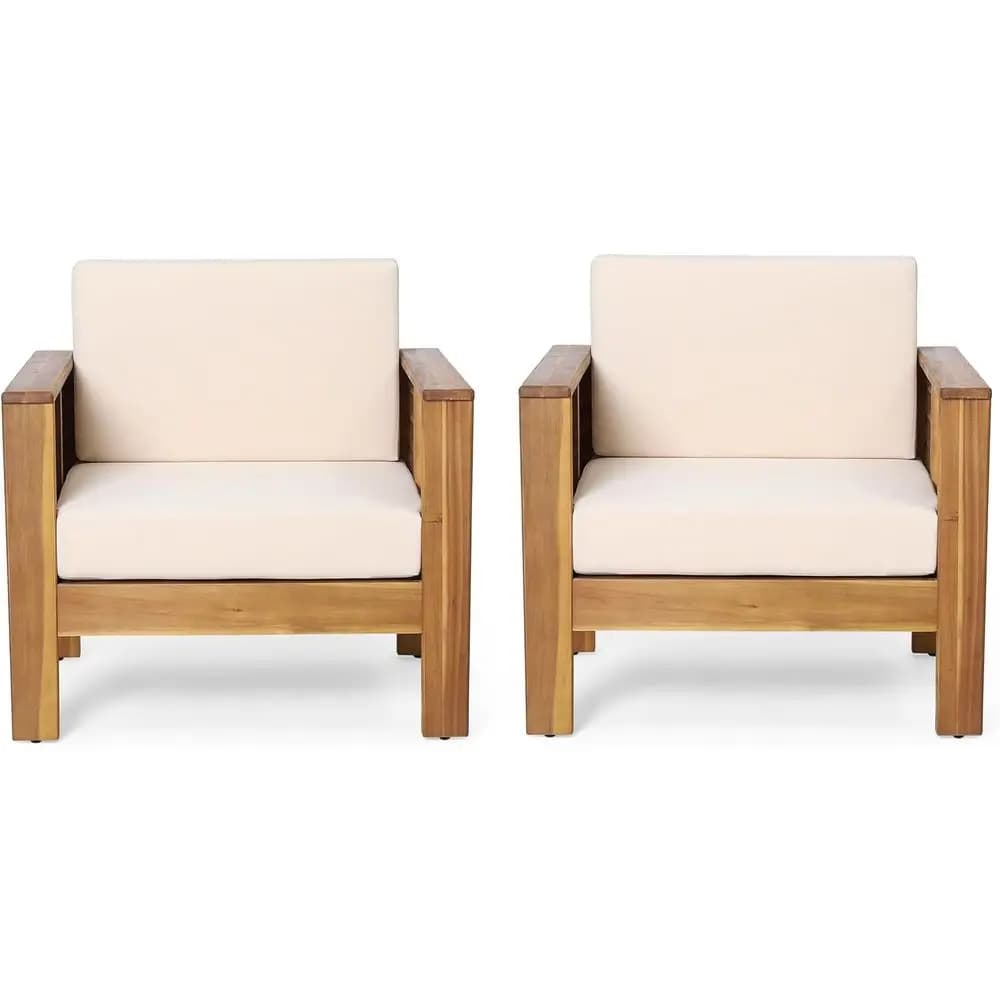 Set di sedie da club per esterni (2 pezzi) con cuscini spessi, set di mobili da giardino resistenti fino a 400 libbre, design ergonomico con schienale inclinato, per tutte le stagioni