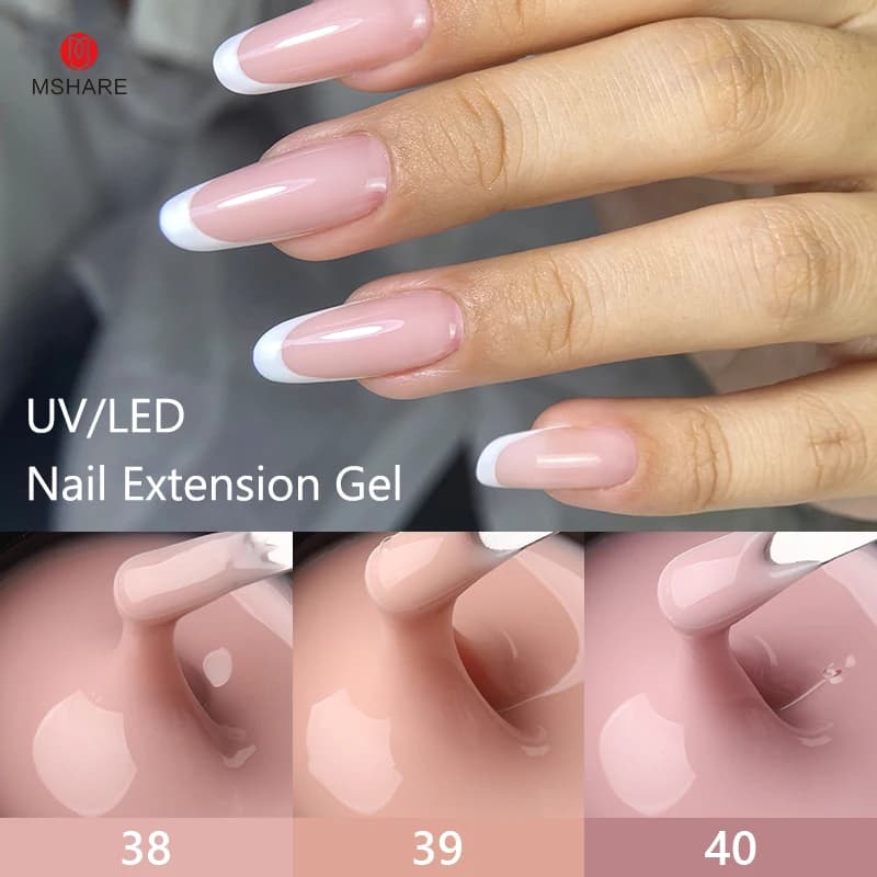MSHARE TPO Free Builder Gel per unghie Naturale Nudo Trasparente Gel per estensione unghie Medio Autolivellante Costruzione dura Manicure 50ml