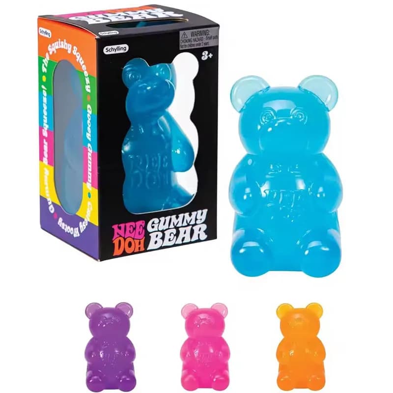 Giocattolo Antistress a Forma di Orso in Maltosa, Colorato e Sensoriale, Decorazione da Scrivania Creativa e Innovativa