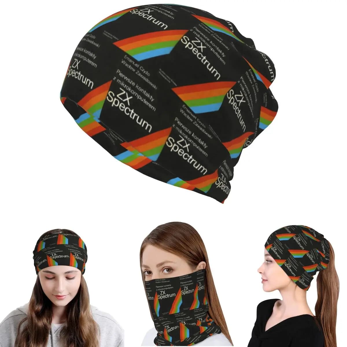ZX Spectrum Bandana, Copricollo, Maschera, Sciarpa, Balaclava Multifunzione, Berretto, Cappello Unisex per Adulti Invernale