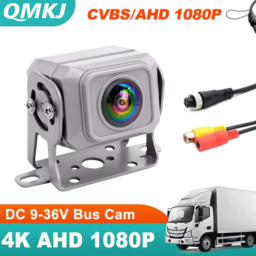 QMKJ 4K Night Vision AHD 1920*1080P High Definition Truck Rear View Camera For Truck Bus RV Tractors 9-36V