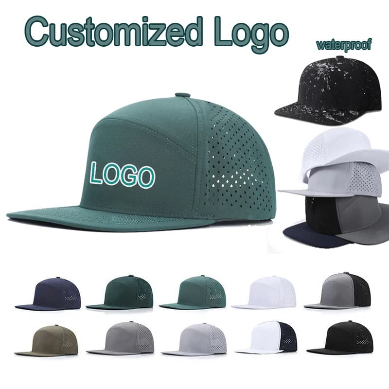 Cappellino da Baseball Estivo da Uomo ad Asciugatura Rapida, Logo Personalizzato, Fori Laser, Rete Traspirante, Impermeabile, Protezione Solare, Sport all'Aperto, Regolabile