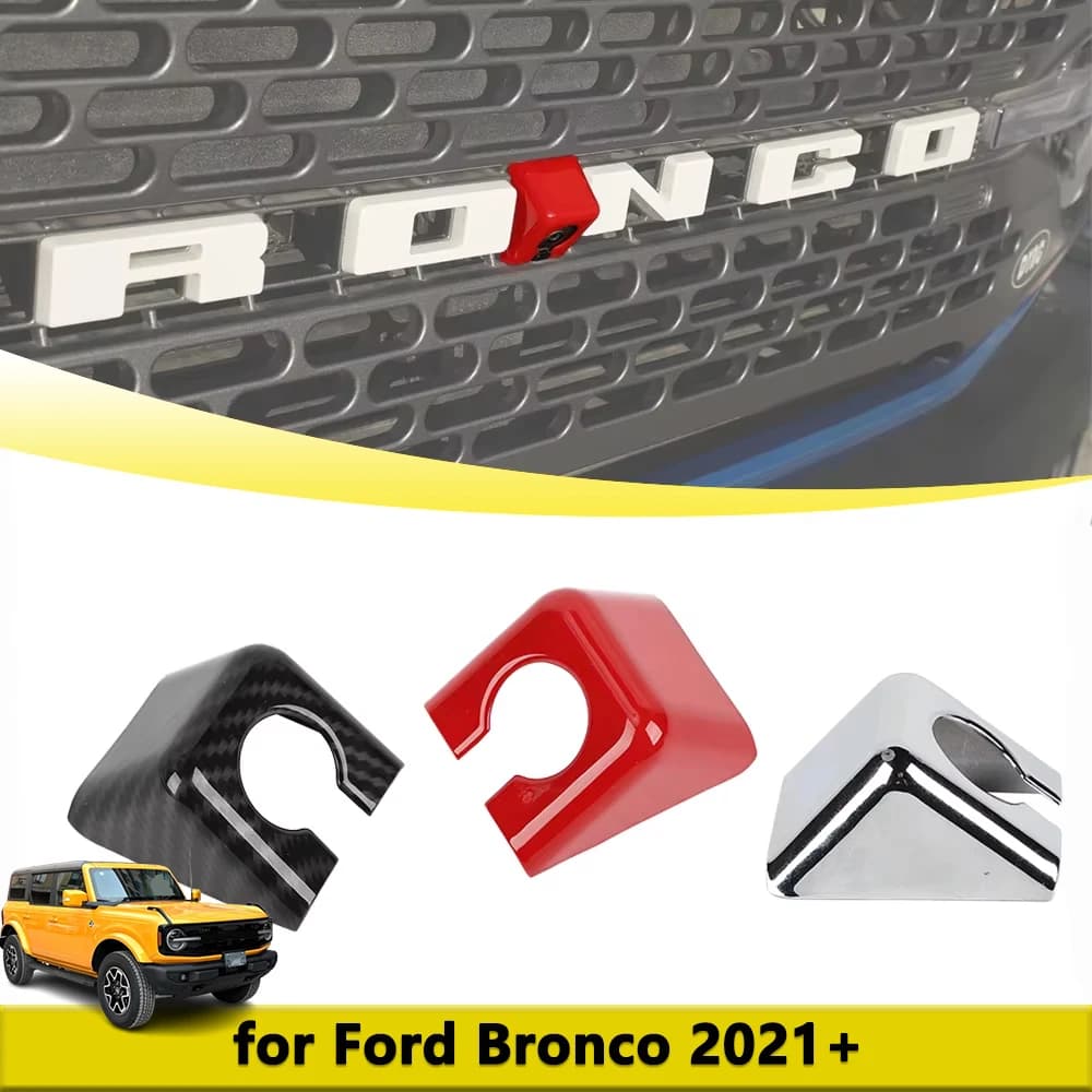 Auto Griglia Anteriore Inserto Macchina Fotografica Trim per Ford Bronco 2021 2022 2023 2024 2/4-porte Macchina Fotografica Protezione Impermeabile Accessorio Esterno