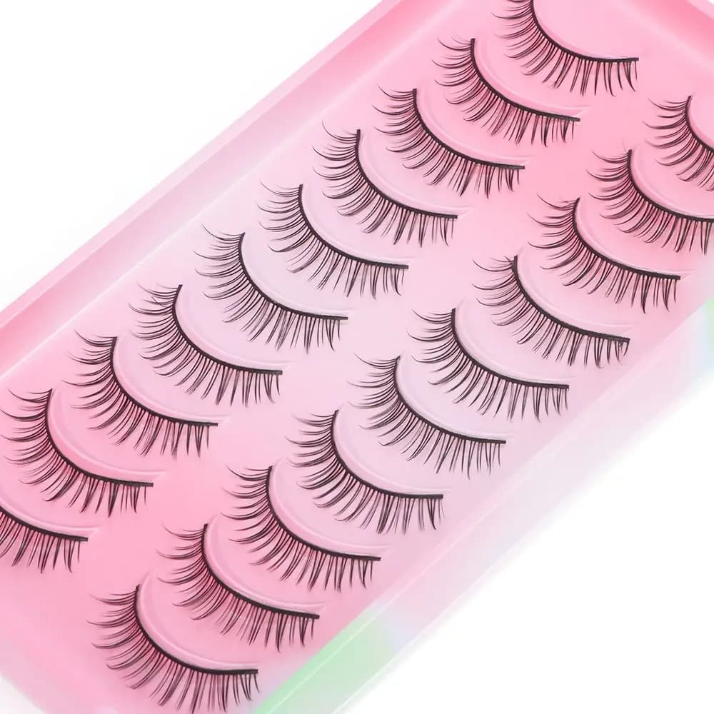Ciglia Finte 3D in Fibra di Seta per Donna, Trucco Naturale, Extension Occhi Spesse e Incrociate, Strumenti per Extension Occhi, Ciglia Voluminose Fatte a Mano Effetto Disordinato