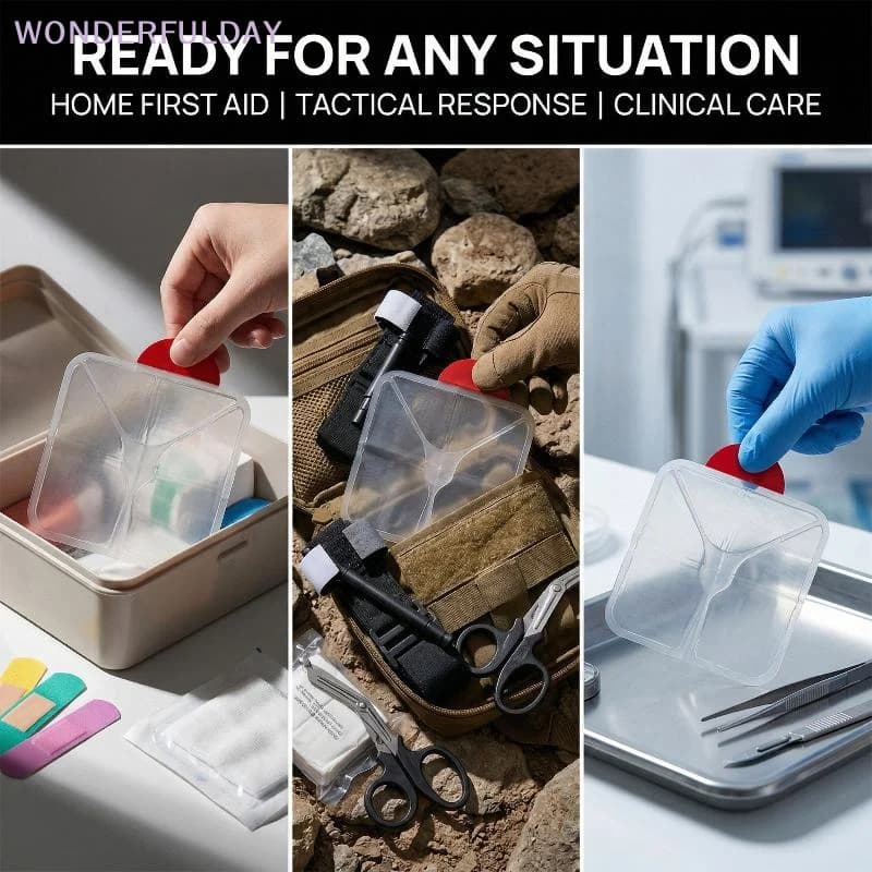 New Square Chest Seal Vented Dressing Bandage First Aid Kit Rescue Chest Seal Outdoor Emergency Tool