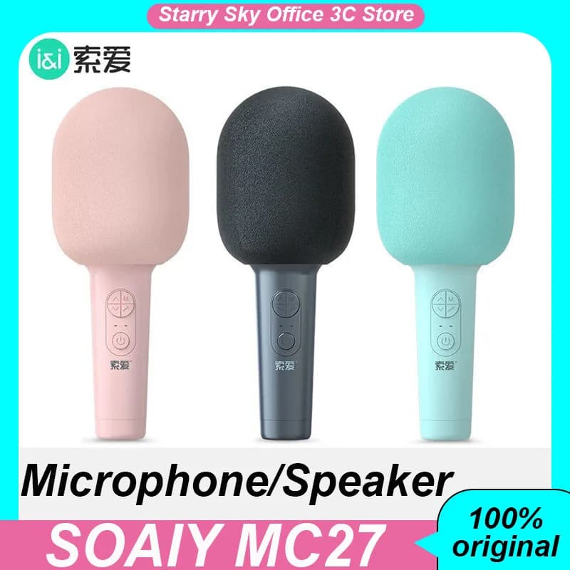 SOAIY MC27 Audio All-in-one Macchina Microfono Bluetooth senza fili Home KTV Telefono cellulare Karaoke Altoparlante 1800mAh Microfono portatile