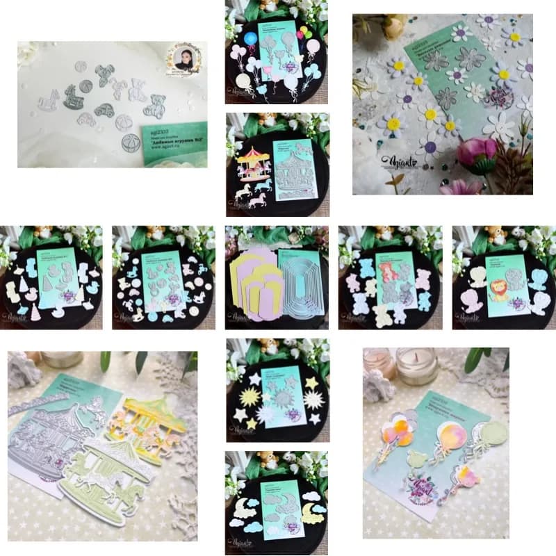 Fiore di mela Ciliegia Frutteto Lettere numeri Puzzle Fiori Metallo Fustelle Francobolli in silicone Scrapbooking Stencil Album fotografico