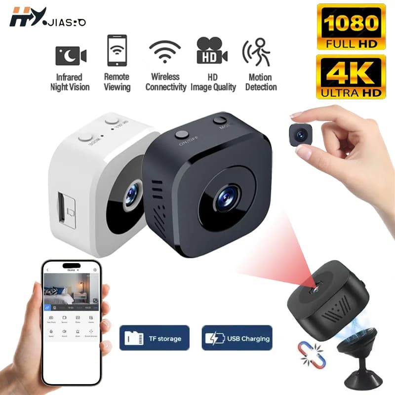 4K HD Wireless Security Camera, WiFi Surveillance Camera with Motion Detection, Night Vision at Infrareds, Micro Remote Camera for Home
