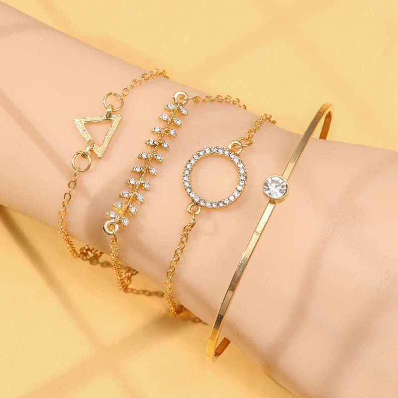 Alloy Love Knot Bracelet Set with Butterfly Snake and Geometric Cross Design Jewelry
