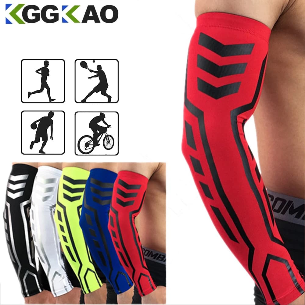 1PC Sports Arm Compression Sleeve Cycling Basketball Warmers Summer Running UV Protection Volleyball Bands For Solar Protection