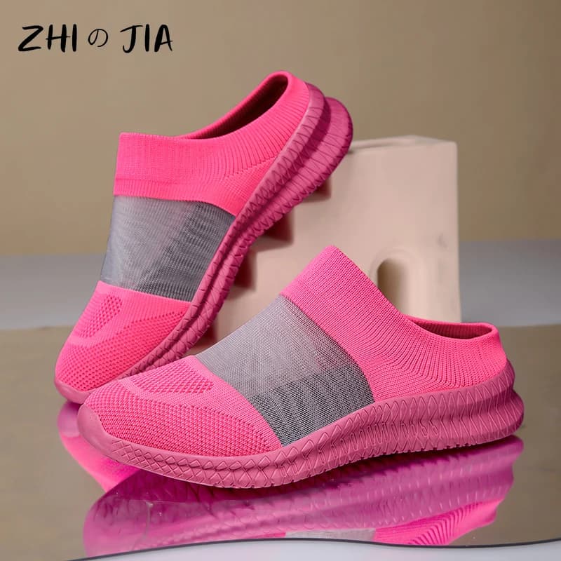 Women's Socks Shoes Summer Mesh Breathable Casual Slippers Outdoor Lightweight Hiking Shoes Comfortable Home Footwear