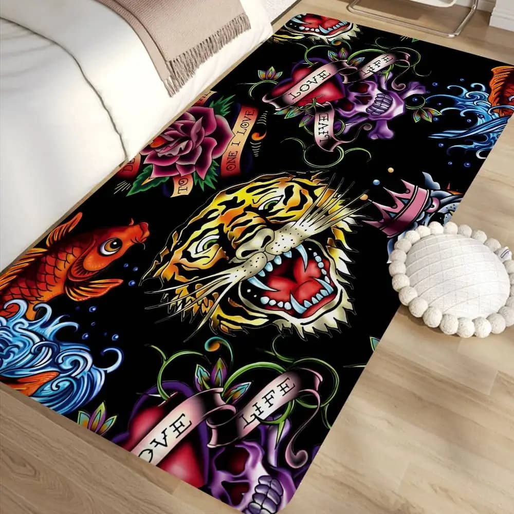 E-Ed H-Hardy Tattoo Tiger Game Movies Long carpets Zerbino for the house in Nordic style Bathroom Mats- Toilet Mats for bedroom Comodin