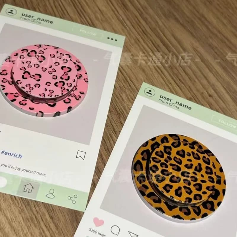 Supporto magnetico per telefono Griptok con supporto magnetico per animali da ragazza coreana con stampa leopardata carina per iPhone 16 per accessori Magsafe