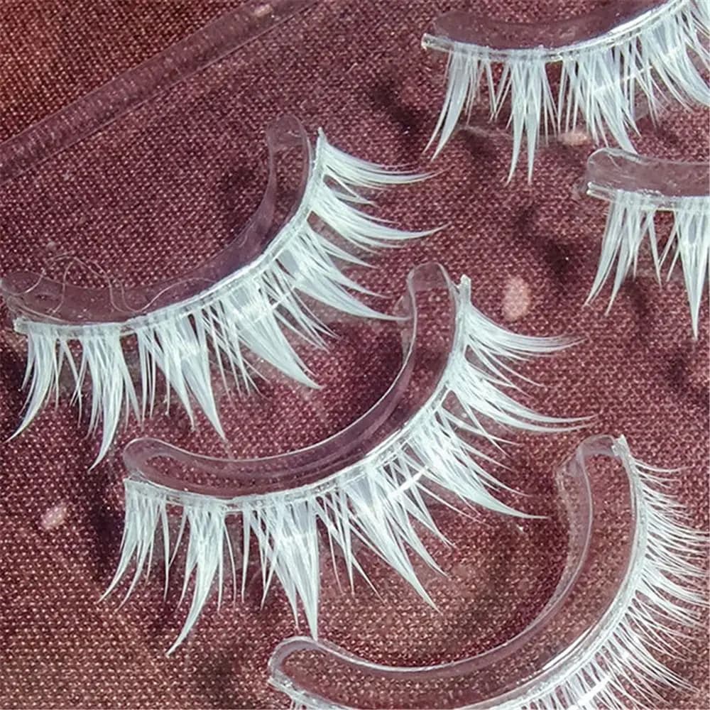 Eye Makeup Tools Halloween White Eyelashes Masquerade Reusable Fake Eyelashes Natural-looking Souls