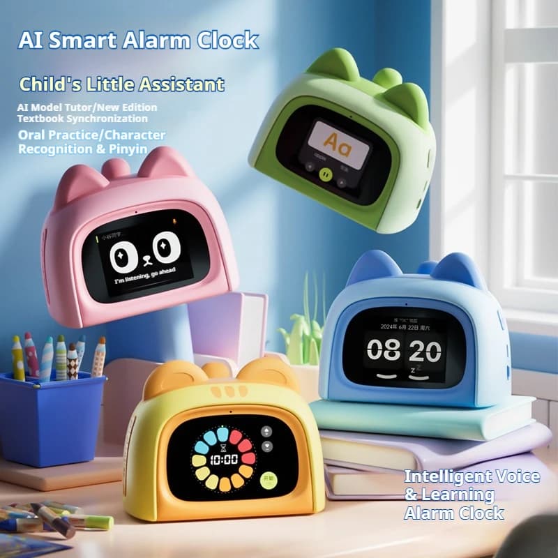Sveglia intelligente con voce AI, macchina per l'apprendimento dei bambini, per studenti delle scuole primarie, gioco educativo per l'apprendimento precoce di Pinyin, inglese e matematica