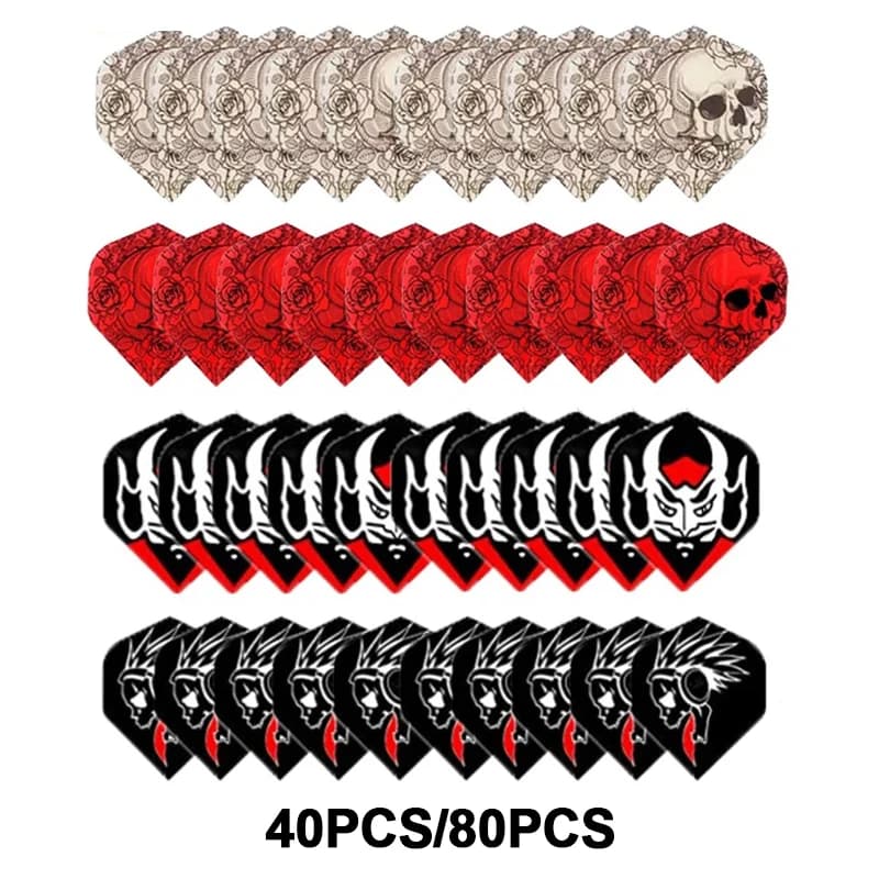 40/80 Pcs PET Dart Flights Set Durable Darts Wing Accessories Anti Bubble Dart Flight Replacement Part for Steel Soft Tip Darts