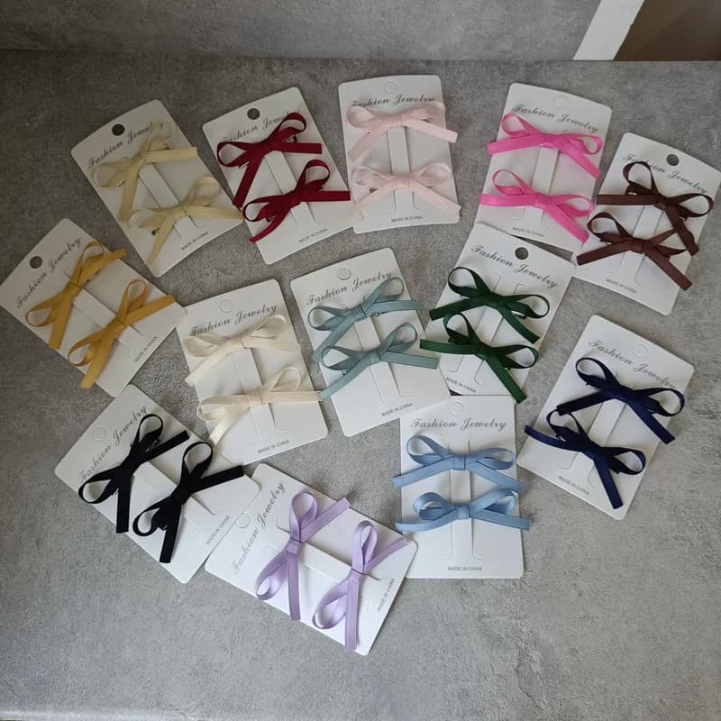 2 Pezzi/Lotto Dolci Fermagli per Capelli a Fiocco, Fermagli a Nastro da Balletto, Mini Clip per Frangia, Accessori per Capelli da Donna e Ragazza