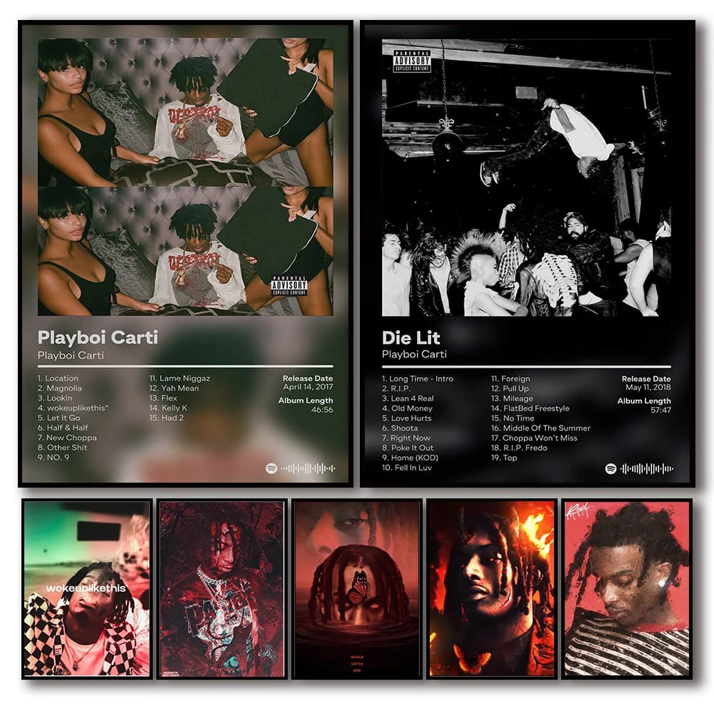Hip Hop Rapper Star Playboi Carti Posters Music Album Aesthetic Picture For Room Bar Canvas Painting Nordic Art Wall Home Dec