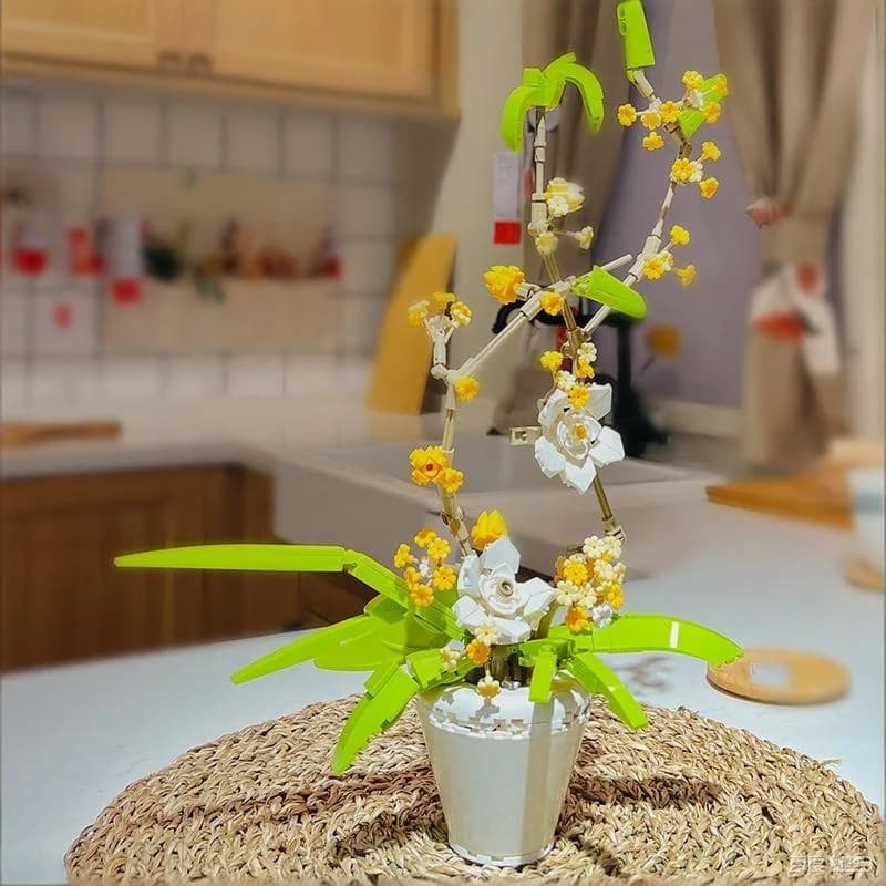 Bouquet di Olive Profumate, Blocchi da Costruzione Creativi, Fiore Eterno in Vaso, Mattoncini Modello, Giocattoli da Assemblare, Regali, Ornamenti, Decorazioni