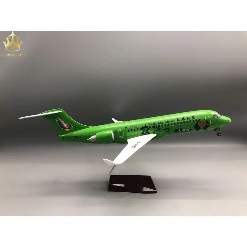 Modello di aereo ARJ21 Inner Mongolia Tianjiao da 47,5 cm con luci e ruote, modello statico simulato a pendolo