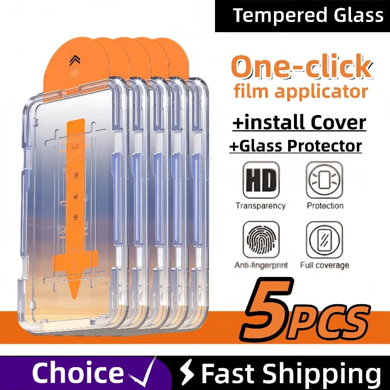 5 Pezzi Vetro HD per Samsung S25 S24 Ultra S23 S22 S21 Plus A35 A34 A54 A16 A36 A55 A56 A25 A15 5G Protezione Schermo in Vetro Temperato