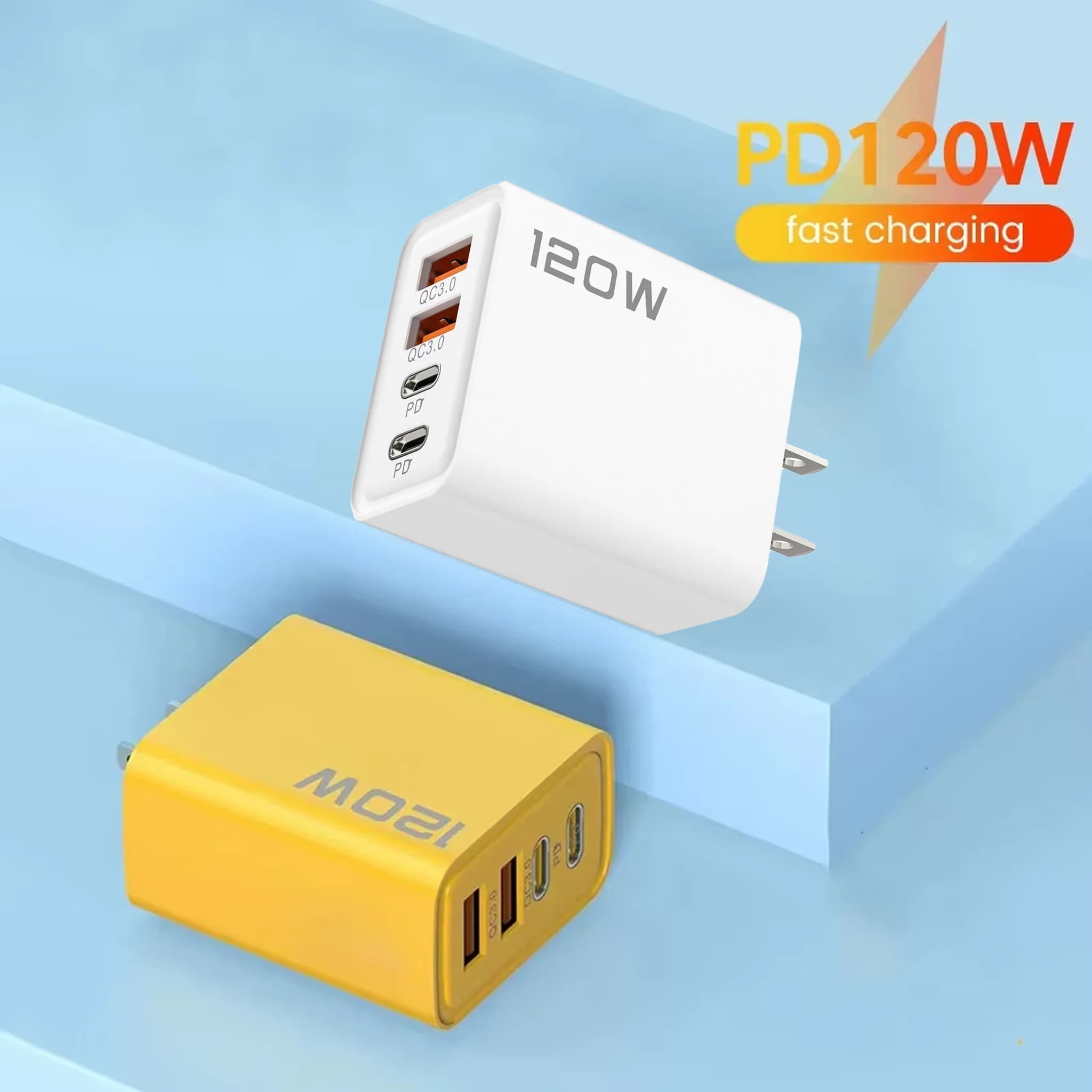 120W PD USB Charger Fast Charging USB Type C Cable Mobile Phone Power Adapter For iPhone for Samsung Quick Charge 3.0