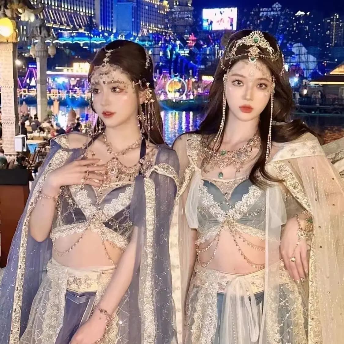 Nuova rete di abbigliamento Feitian Popolare regione occidentale Principessa Ragazze Foto Stile esotico Abbigliamento per ragazza Abito da principessa Cos Costume
