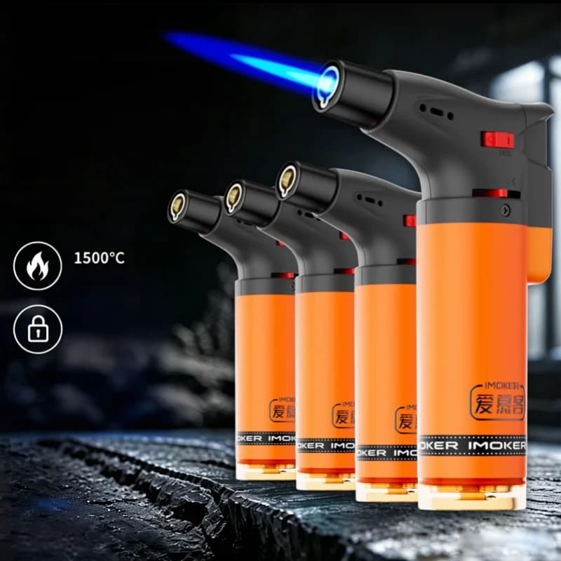 New Large Capacity High Temperature Small Welding Gun Lighter Windproof Straight Flame Cigar Home Inflatable Outdoor Lighter