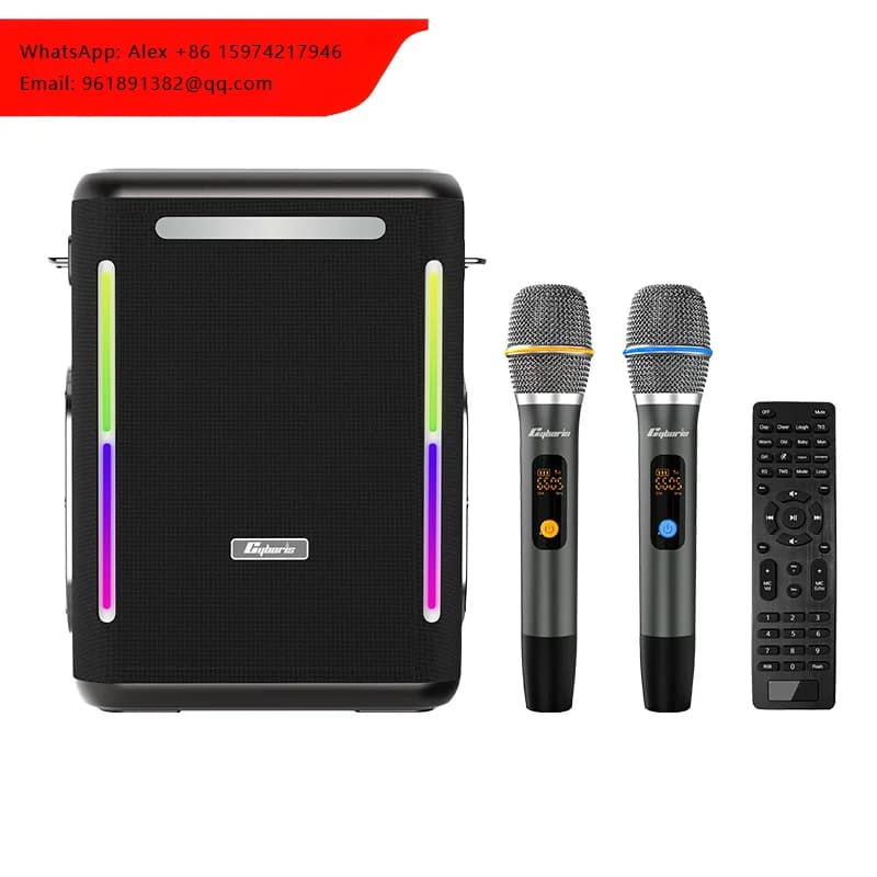 X15 Karaoke Machine PA System With Two Wireless Microphones, Portable Wireless Speaker With Remote Control, PD65W Quick Charge