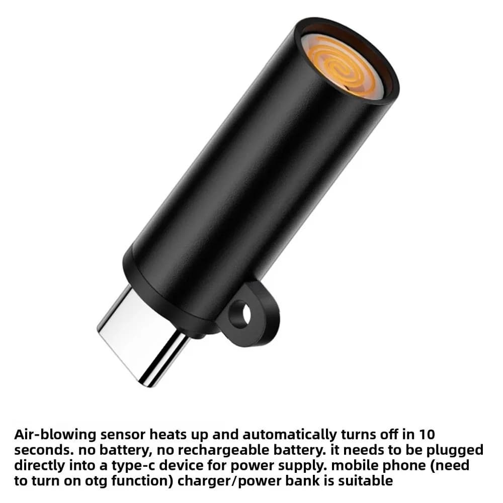 Accendisigari di tipo C senza fiamma antivento, non è necessario caricare Accendino USB-C portatile Plug and Play Accendisigari di sicurezza sicuro