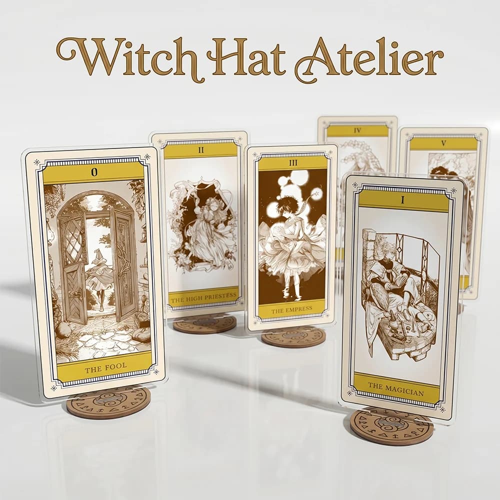 Anime Witch Hat Atelier Tarot Cards Full Set 15CM Acrylic Stand Keychain Coco Qifrey Olruggio Agott Acrylic Desk Decor Gifts