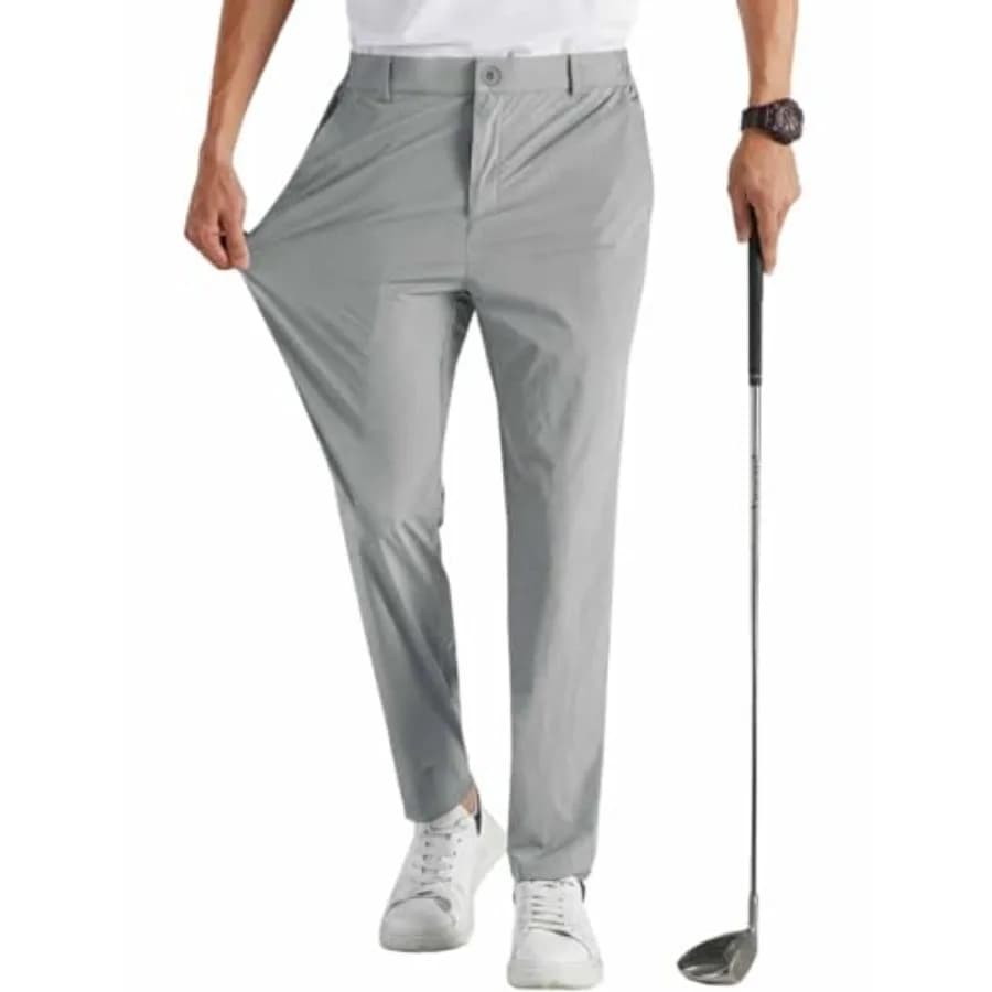Pantaloni da Golf Elasticizzati da Uomo Runcati, Casual Slim Fit, Cropped e Affusolati, con Vita Elastica, Leggeri
