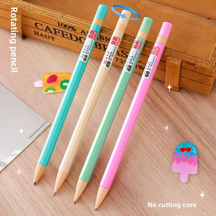 12 Pcs Writing Constant Free Sharpening Activity Mechanical Pencils Creative Stationery Student Writing Drawing Rotating Pencil