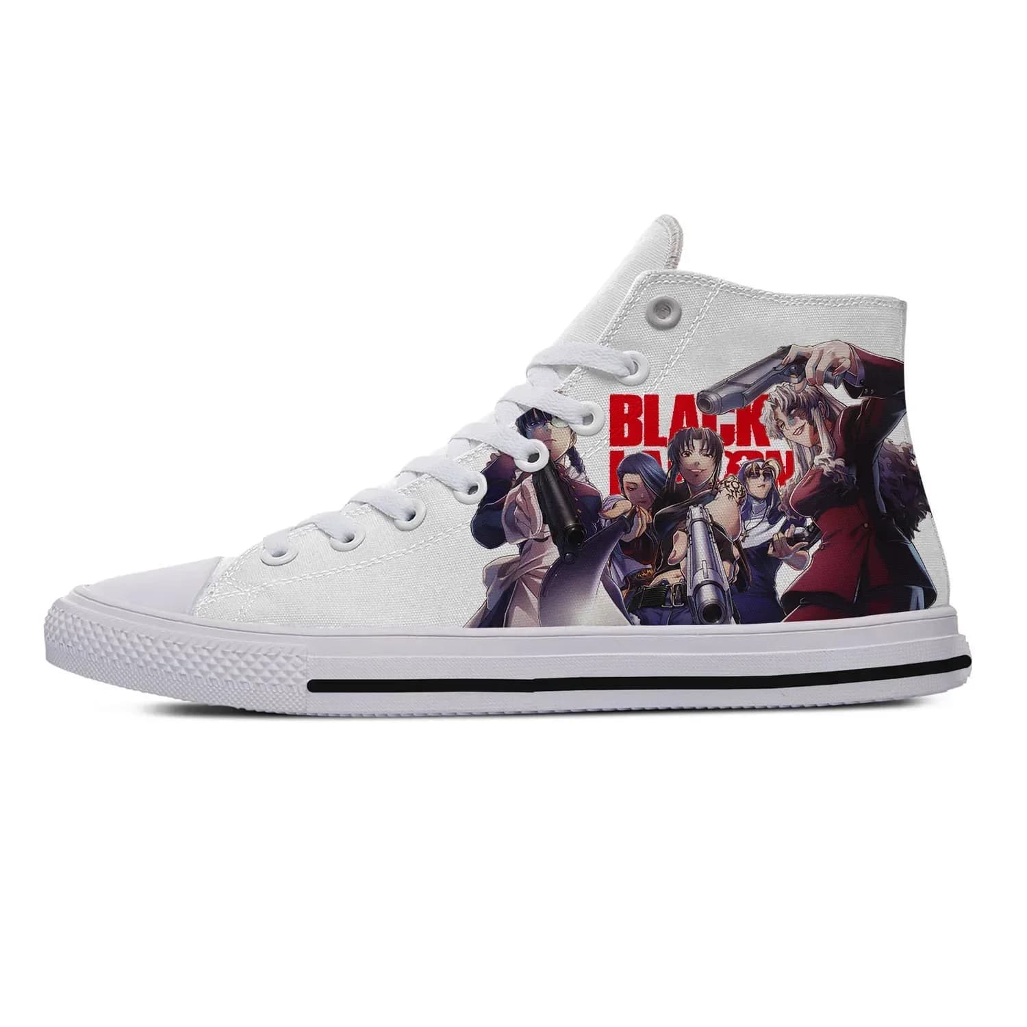 Scarpe personalizzate ispirate ad Anime Black Lagoon, sneakers casual dal design unico per i fan degli anime