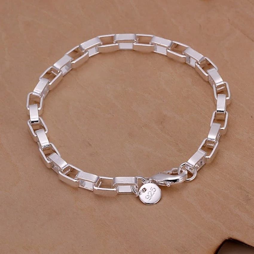 Bracciale a catena in argento sterling 925 alla moda, gioielli da donna e uomo, spedizione gratuita, all'ingrosso, regalo caldo per feste