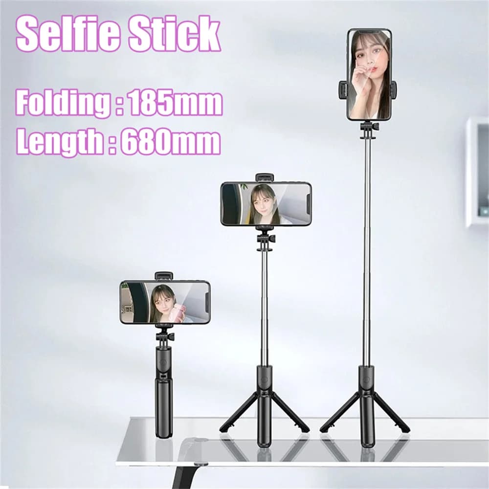Roreta Treppiede per selfie stick wireless Treppiede estensibile con telecomando Bluetooth per iPhone Telefono cellulare Tiktok Streaming live