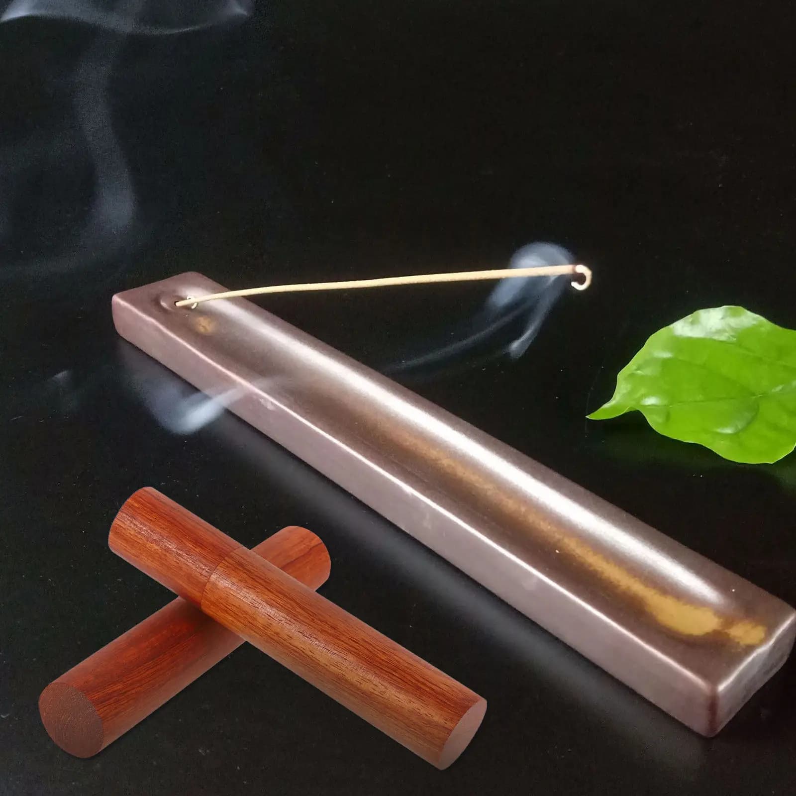 2 Pezzi Squisiti Contenitori per Incenso in Legno Naturale, Porta Bastoncini per Aromaterapia, Decorazione Casa, Lisci e Portatili