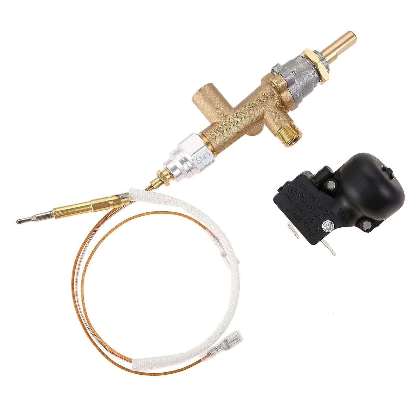 Parti di riparazione del riscaldatore da patio a gas propano per kit di sicurezza di controllo dell'interruttore di scarico del sensore termocoppia, valvola di controllo principale con porta pilota