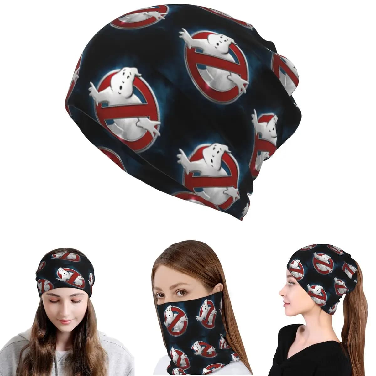 Bandana con logo GhostBusters, maschera per il collo, sciarpa, maschera multifunzione, berretto, cappello, unisex, per adulti, lavabile