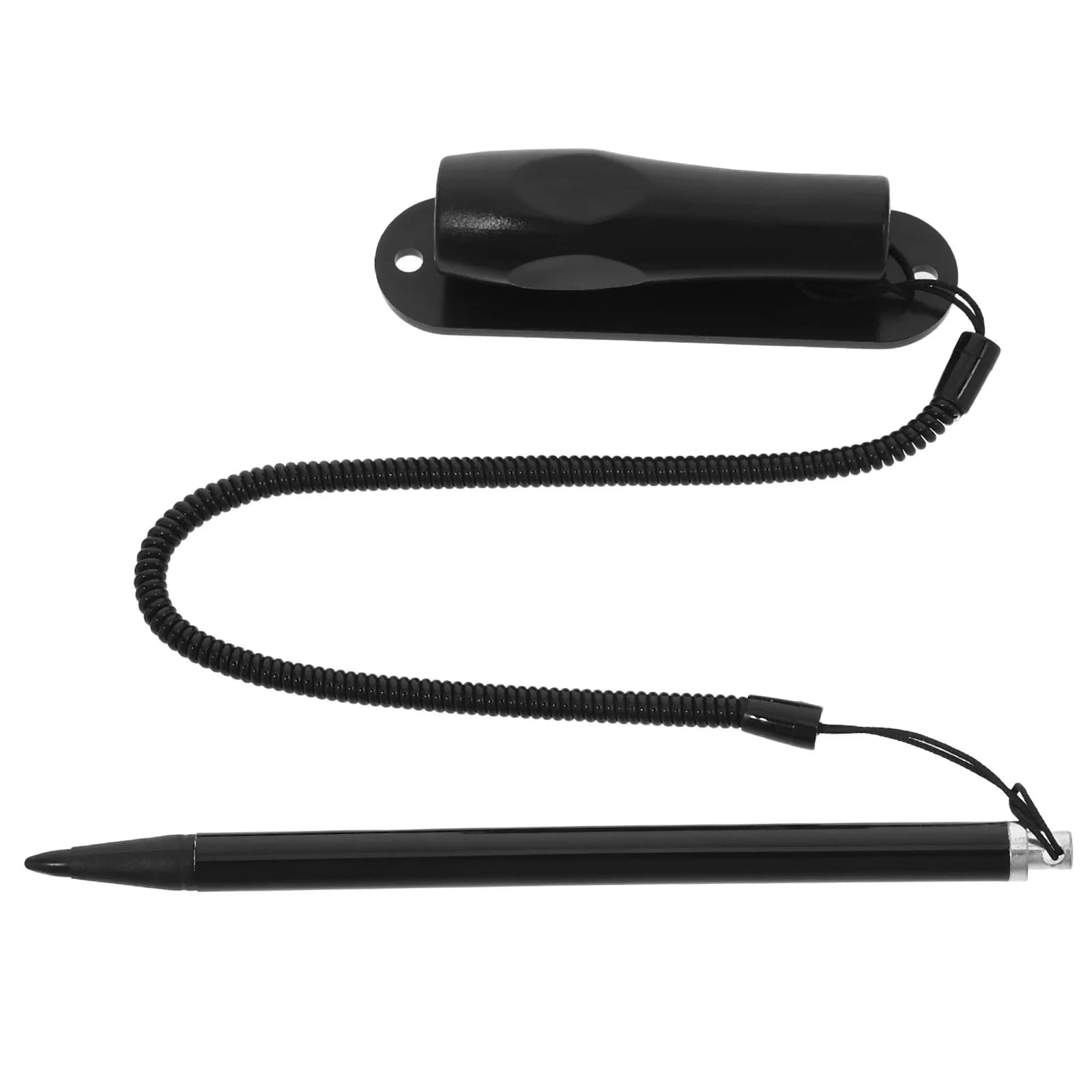 Penna Stilo Resistiva in Metallo Nero, Penna di Precisione per Touchscreen con Cordino, per Tablet, Telefoni, Auto e Disegno