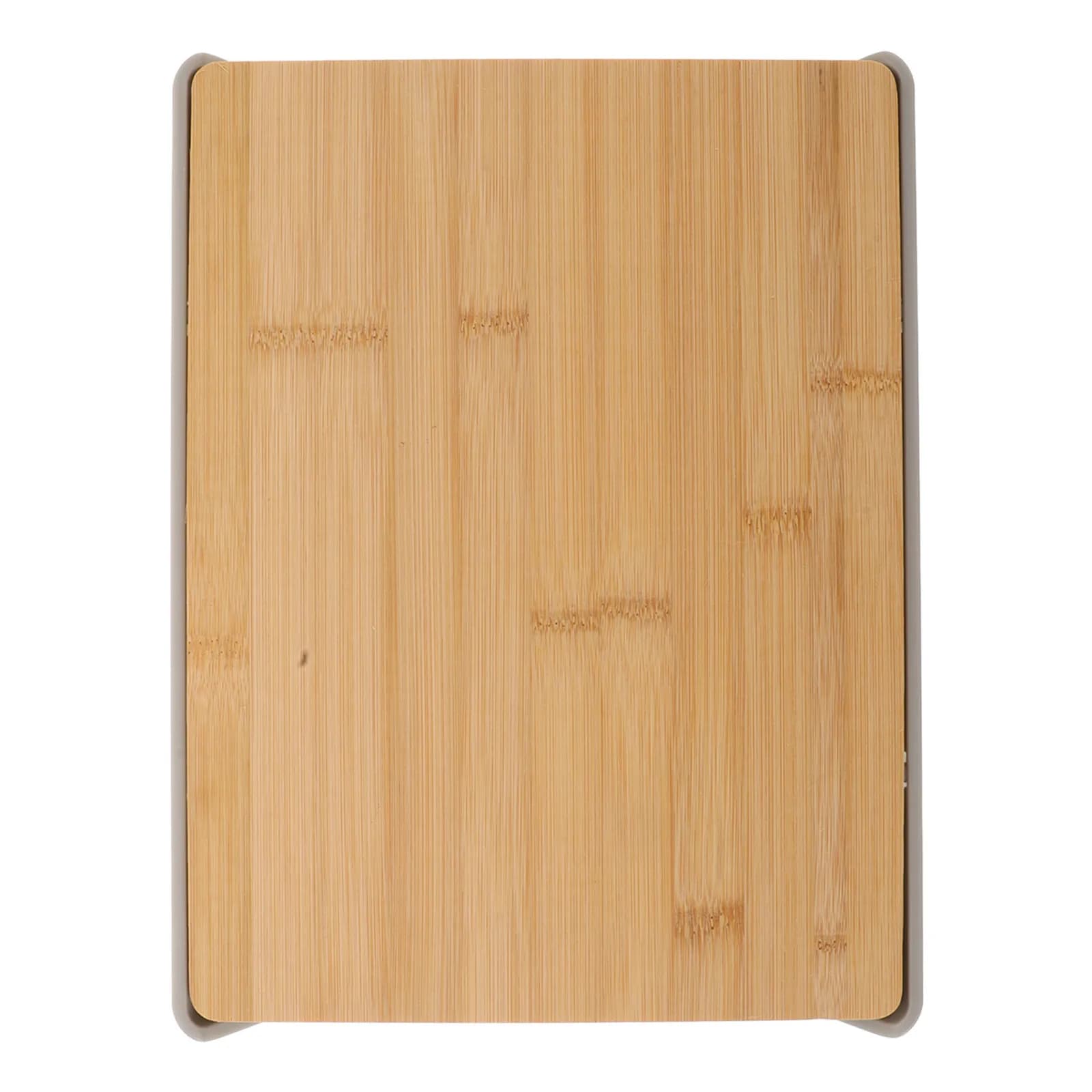 Bamboo Cutting Board Drawer Style Multipurpose Kitchen Food Prep Vegetable Fruit Tray Wooden Chopping Block Stable Non Slip
