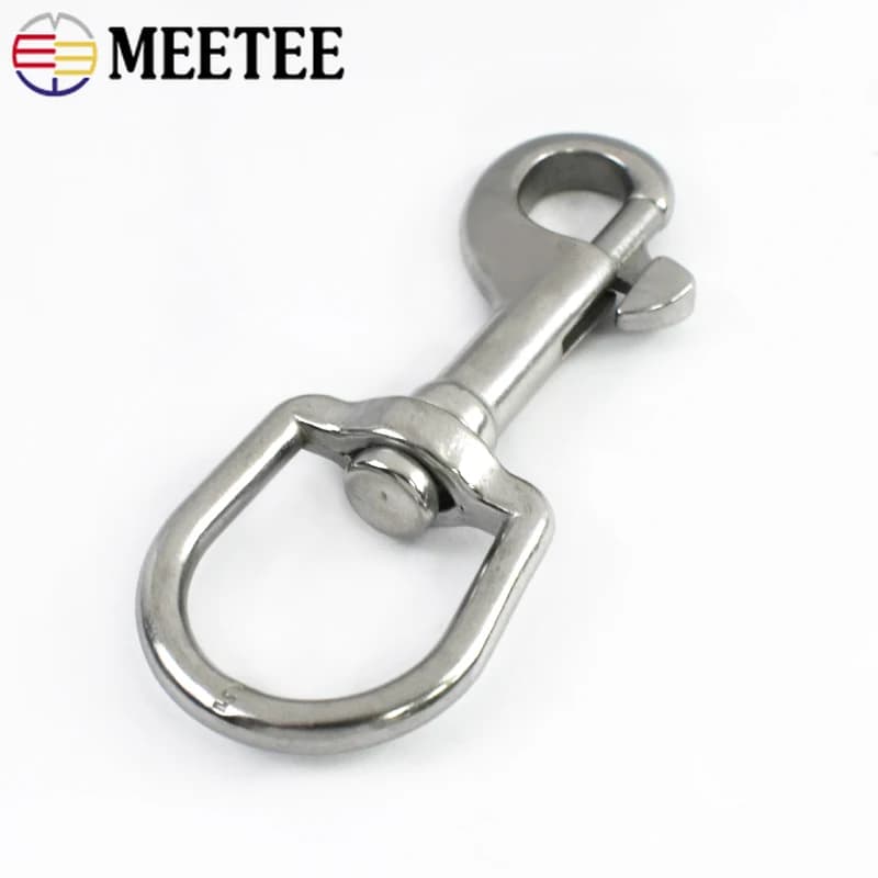 304 # Moschettone con clip girevole in acciaio inossidabile Moschettone Anello a D Trigger Clip Chiusura Fibbie in metallo per guinzagli per animali domestici Portachiavi