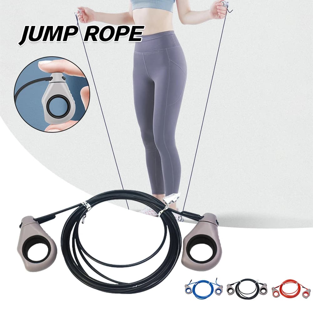 Adjustable rope length for jumping with finger ring handle for children not easy to slip