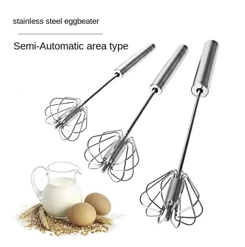 10-Inch Stainless Steel Rotary Press Manual Eggbeater Cream Blender Baking Tool Cooking Accessories Egg Separator Baking Tools