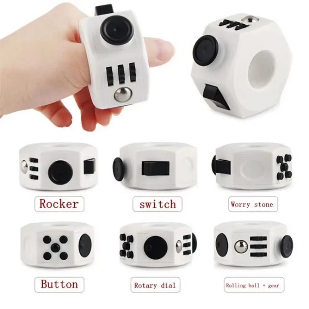 Anello Fidget Spinner con Pignone, Anello a Catena, Spinner da Dito, Giroscopio Antistress in Plastica Fai da Te, con Molteplici Opzioni di Gioco