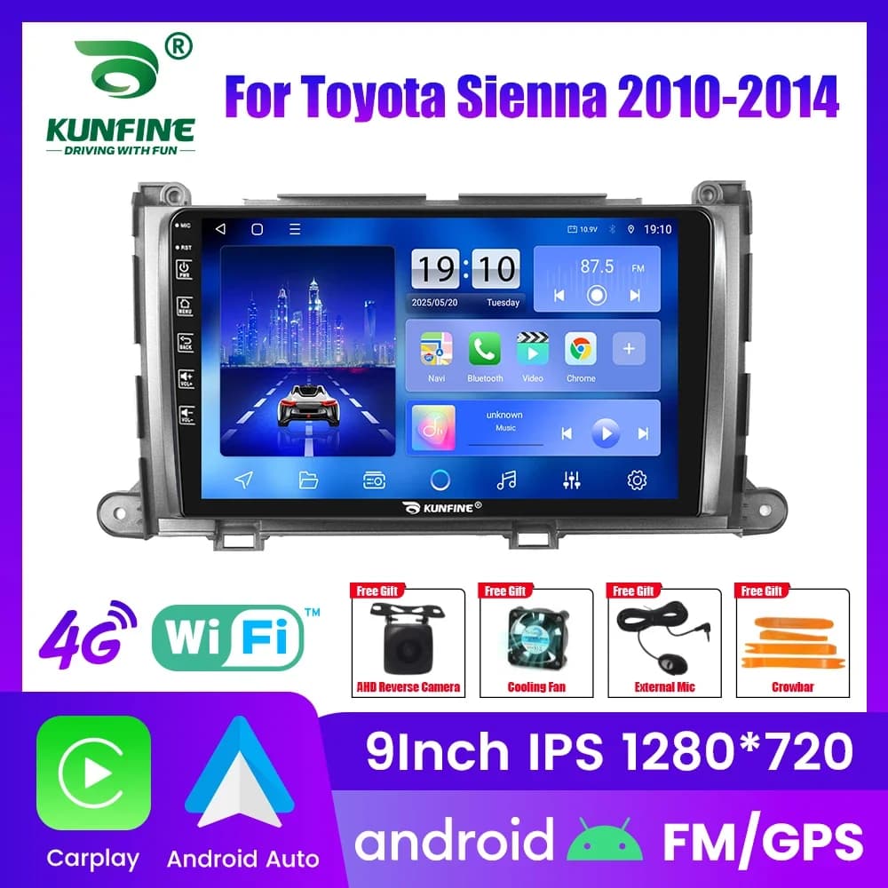 2Din Android Autoradio Per Toyota Sienna 2010-2014 Navigazione GPS Lettore Video Multimediale Carplay Android Auto Car Stereo BT FM
