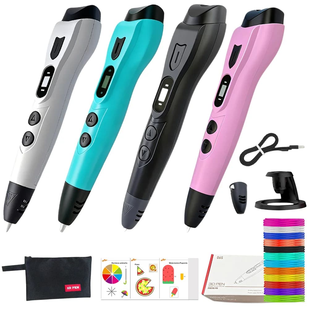3D Printing Pen PLA ABS Filaments 3d Pen Set LCD Display with PLA Filament for Kids Child's Birthday Christmas Creative DIY Gift