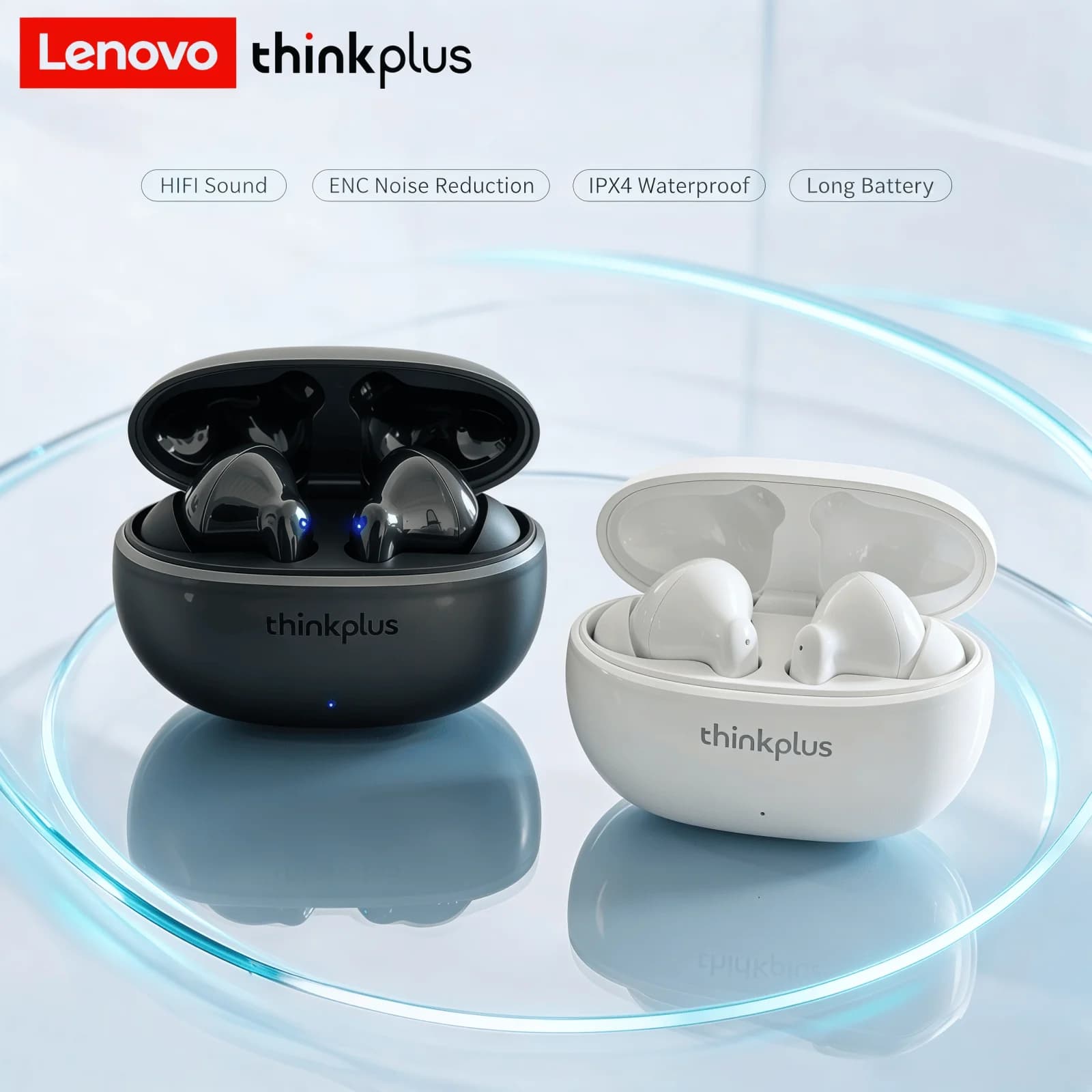 Lenovo XT88 Earphones Wireless Bluetooth HiFi Sound Earbuds 13mm Dynamic Driver Sweatproof Headsets Daily Commute High Quality